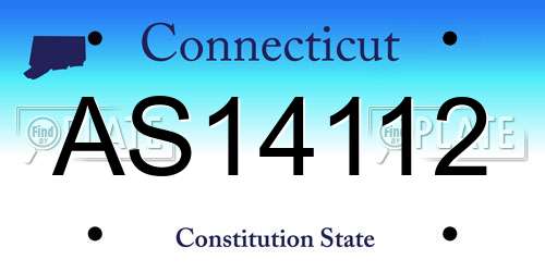 AS14112 Connecticut License Plate