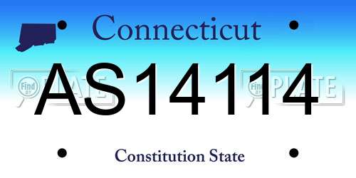 AS14114 Connecticut License Plate