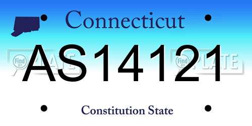 AS14121 Connecticut License Plate