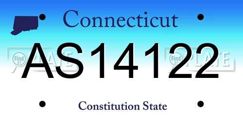 AS14122 Connecticut License Plate