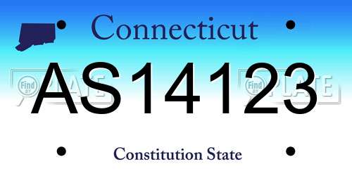 AS14123 Connecticut License Plate