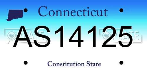AS14125 Connecticut License Plate