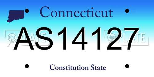 AS14127 Connecticut License Plate