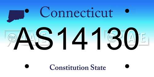 AS14130 Connecticut License Plate