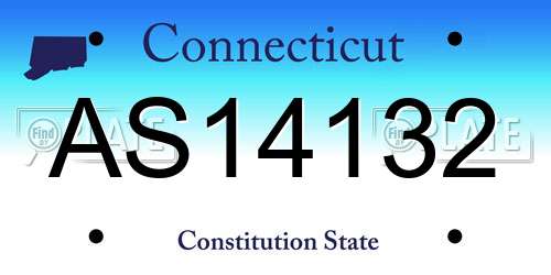 AS14132 Connecticut License Plate