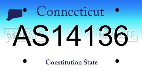 AS14136 Connecticut License Plate