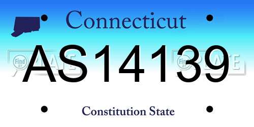 AS14139 Connecticut License Plate