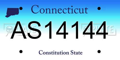 AS14144 Connecticut License Plate