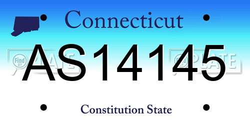 AS14145 Connecticut License Plate