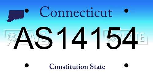 AS14154 Connecticut License Plate