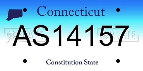 AS14157 Connecticut License Plate