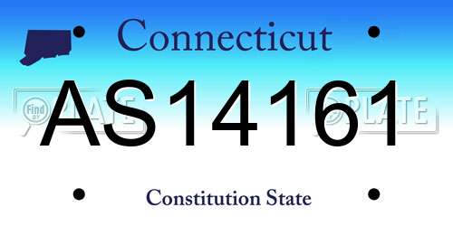 AS14161 Connecticut License Plate