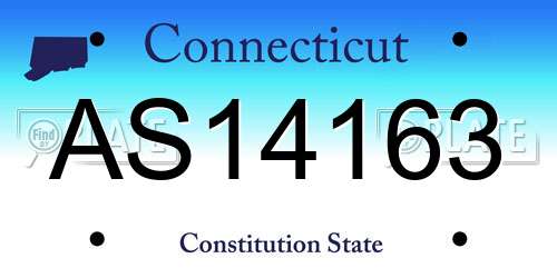 AS14163 Connecticut License Plate