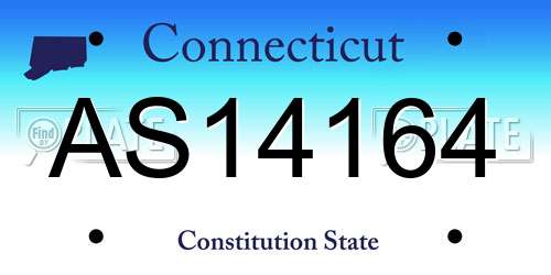 AS14164 Connecticut License Plate