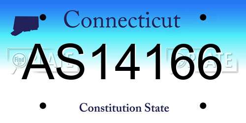 AS14166 Connecticut License Plate