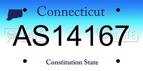 AS14167 Connecticut License Plate