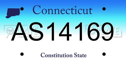 AS14169 Connecticut License Plate
