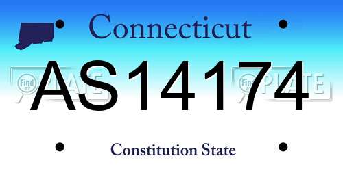 AS14174 Connecticut License Plate