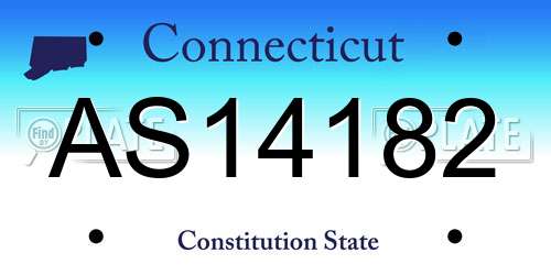AS14182 Connecticut License Plate