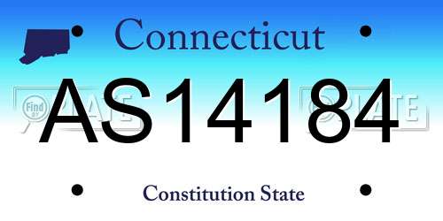 AS14184 Connecticut License Plate