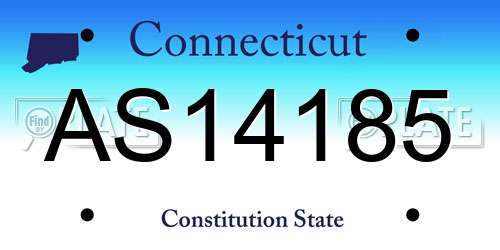 AS14185 Connecticut License Plate
