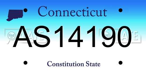 AS14190 Connecticut License Plate