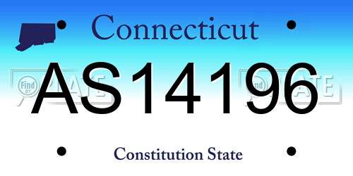 AS14196 Connecticut License Plate