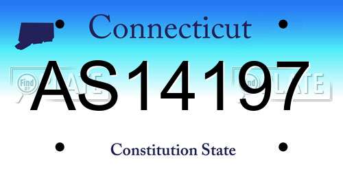 AS14197 Connecticut License Plate
