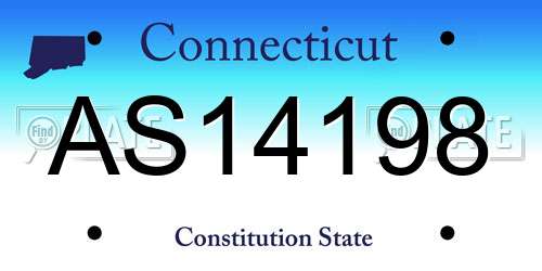 AS14198 Connecticut License Plate