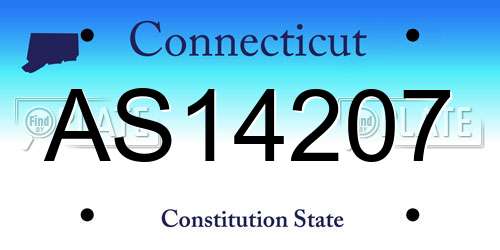AS14207 Connecticut License Plate