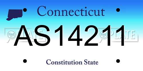 AS14211 Connecticut License Plate