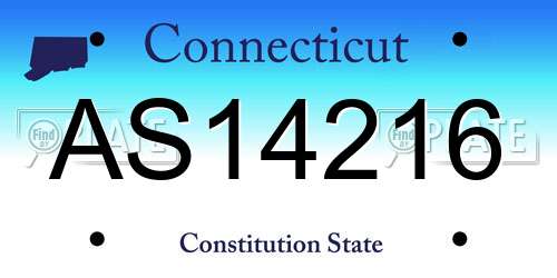 AS14216 Connecticut License Plate