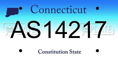 AS14217 Connecticut License Plate
