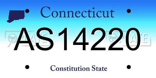 AS14220 Connecticut License Plate