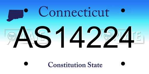 AS14224 Connecticut License Plate