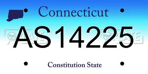 AS14225 Connecticut License Plate