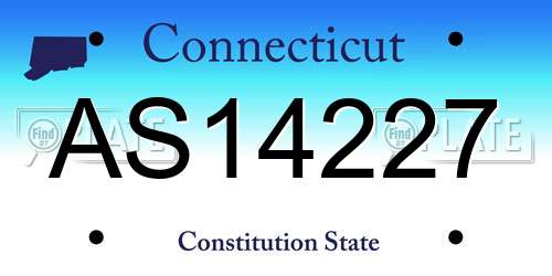 AS14227 Connecticut License Plate