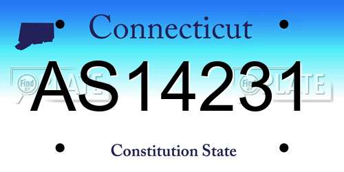 AS14231 Connecticut License Plate