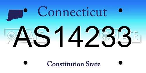 AS14233 Connecticut License Plate