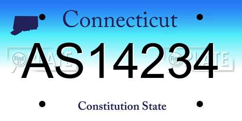 AS14234 Connecticut License Plate