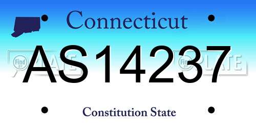 AS14237 Connecticut License Plate