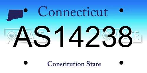 AS14238 Connecticut License Plate