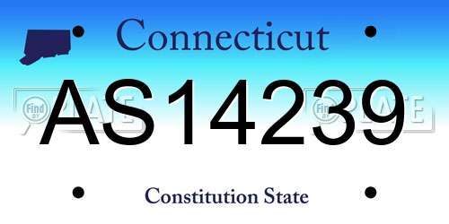 AS14239 Connecticut License Plate