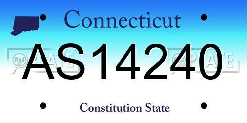AS14240 Connecticut License Plate