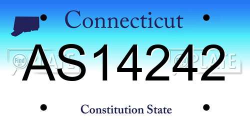 AS14242 Connecticut License Plate