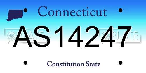 AS14247 Connecticut License Plate
