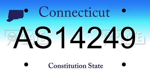 AS14249 Connecticut License Plate
