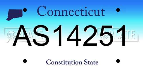AS14251 Connecticut License Plate