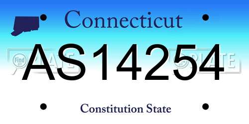 AS14254 Connecticut License Plate