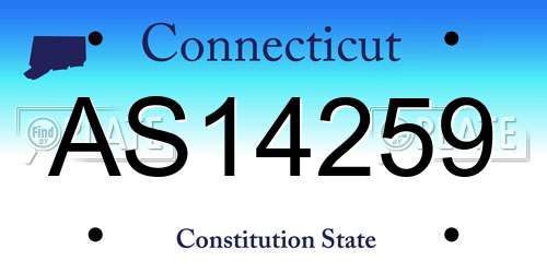 AS14259 Connecticut License Plate